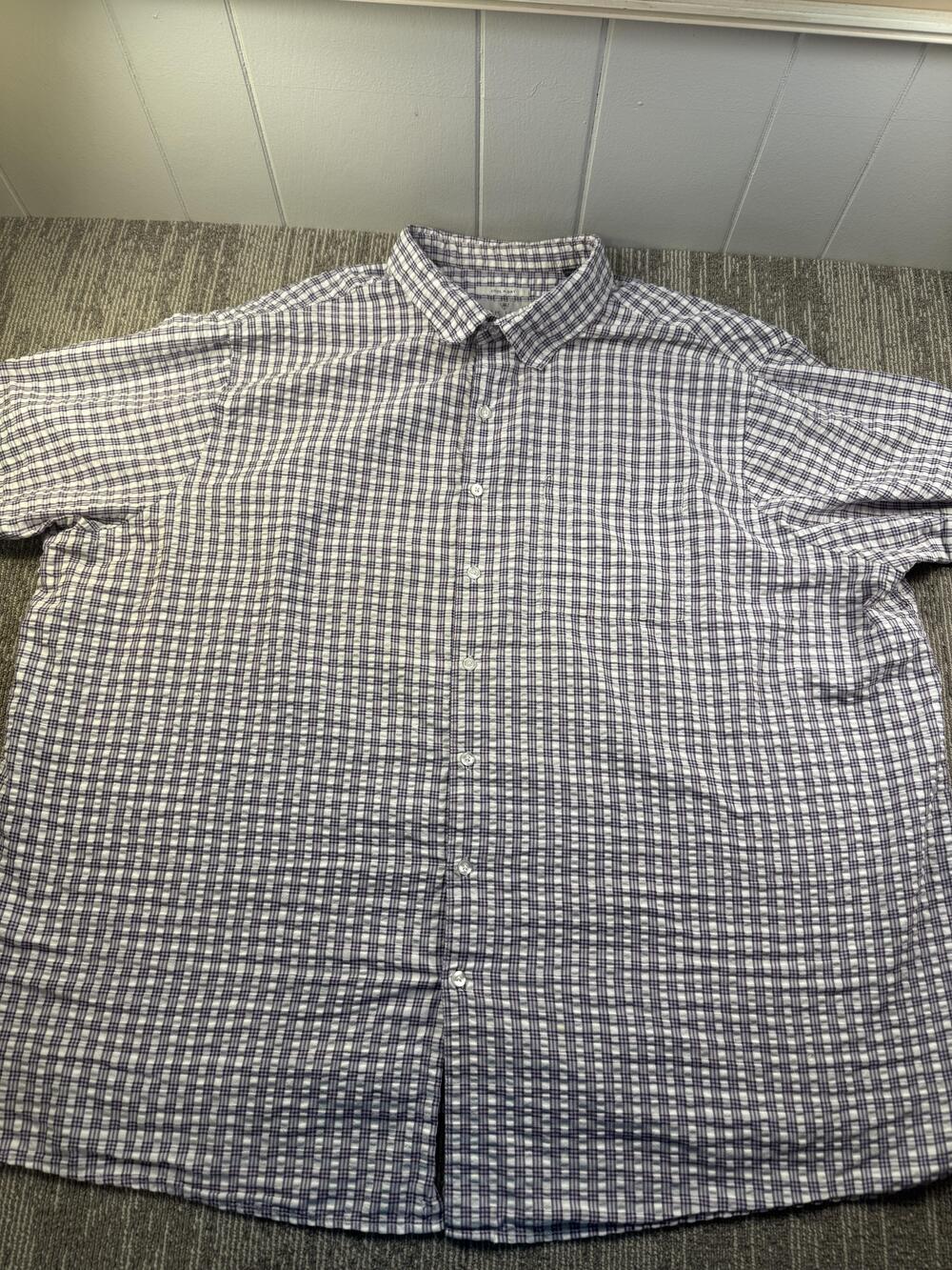 Oak Hill Shirt Mens 3XL Purple Check Cool & Dry Button-Up Short Sleeve Wicking